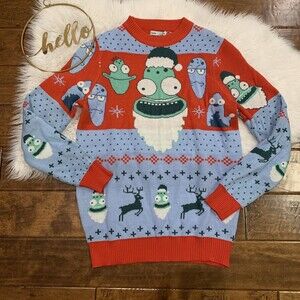 Solar Opposites Hulu Ugly Christmas Sweater Knit Print Size Small New